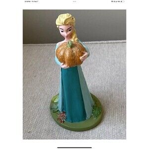 Disney Frozen Elsa With Pumpkin Figurine 5” Fall Halloween Resin